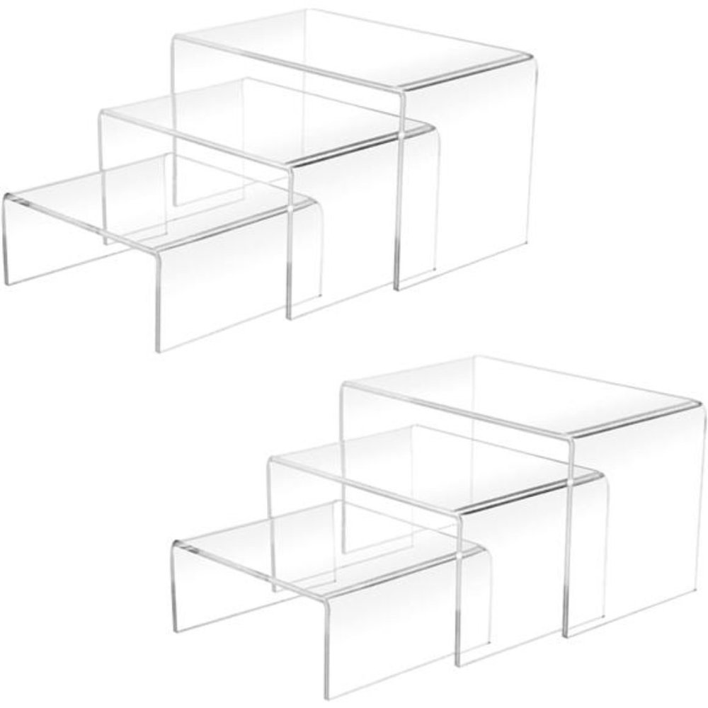 2 Sets Acrylic Display Risers(3",4",5") Clear Product Stand,Cupcakes Holder